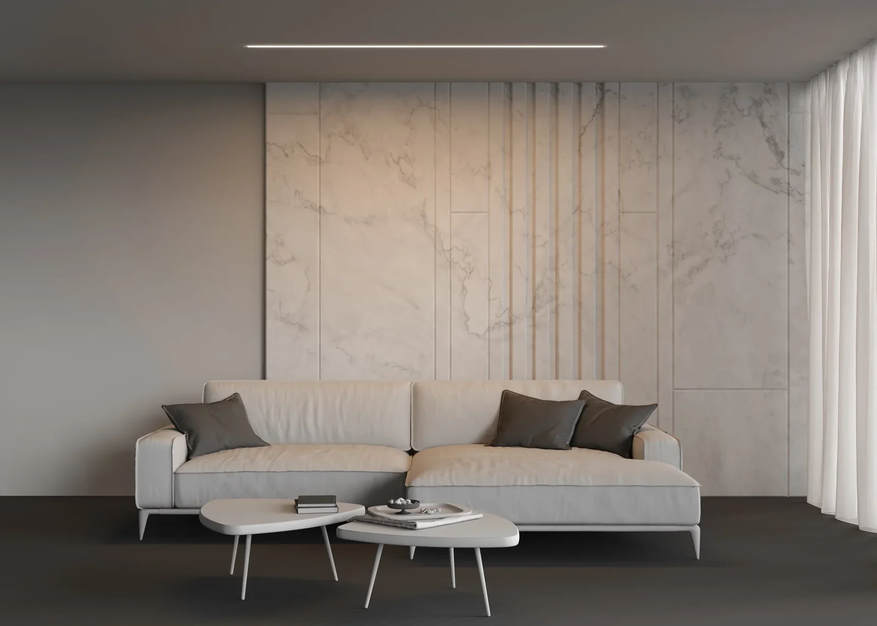 Линейный светильник встраиваемый 3000K 50x35 48 Вт (Серебро, 2 м), LL313007