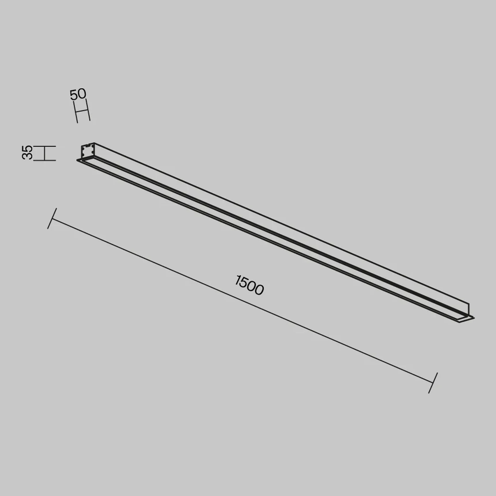 Линейный светильник встраиваемый 3000K 50x35 36 Вт (Черный, 1,5 м), LL313013