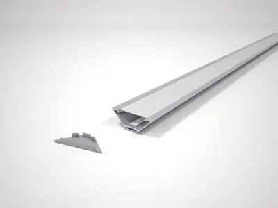 Угловой профильный линейный светильник 33х33 с выносным БП, RVE301108