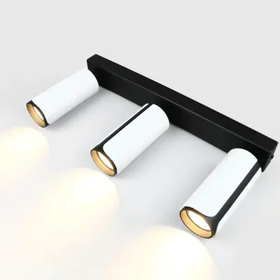 Спот на основании GWL-3GU10-M-IP20 Тройной Белый + Черный Монохром