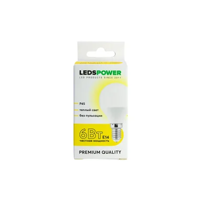Светодиодная лампа LEDS POWER P45 E14 8Вт 4000К 006741