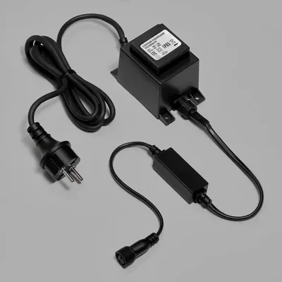 Безопасный разделительный трансформатор 220/24В INOXHUB для Нитей 10м 24В, 60Вт, 1.5м, ЧЁРНЫЙ провод