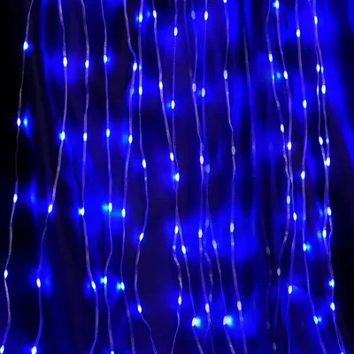 Светодиодная гирлянда Feron CL28 занавес Водопад 3*3м + 3м 230V синий, статичная