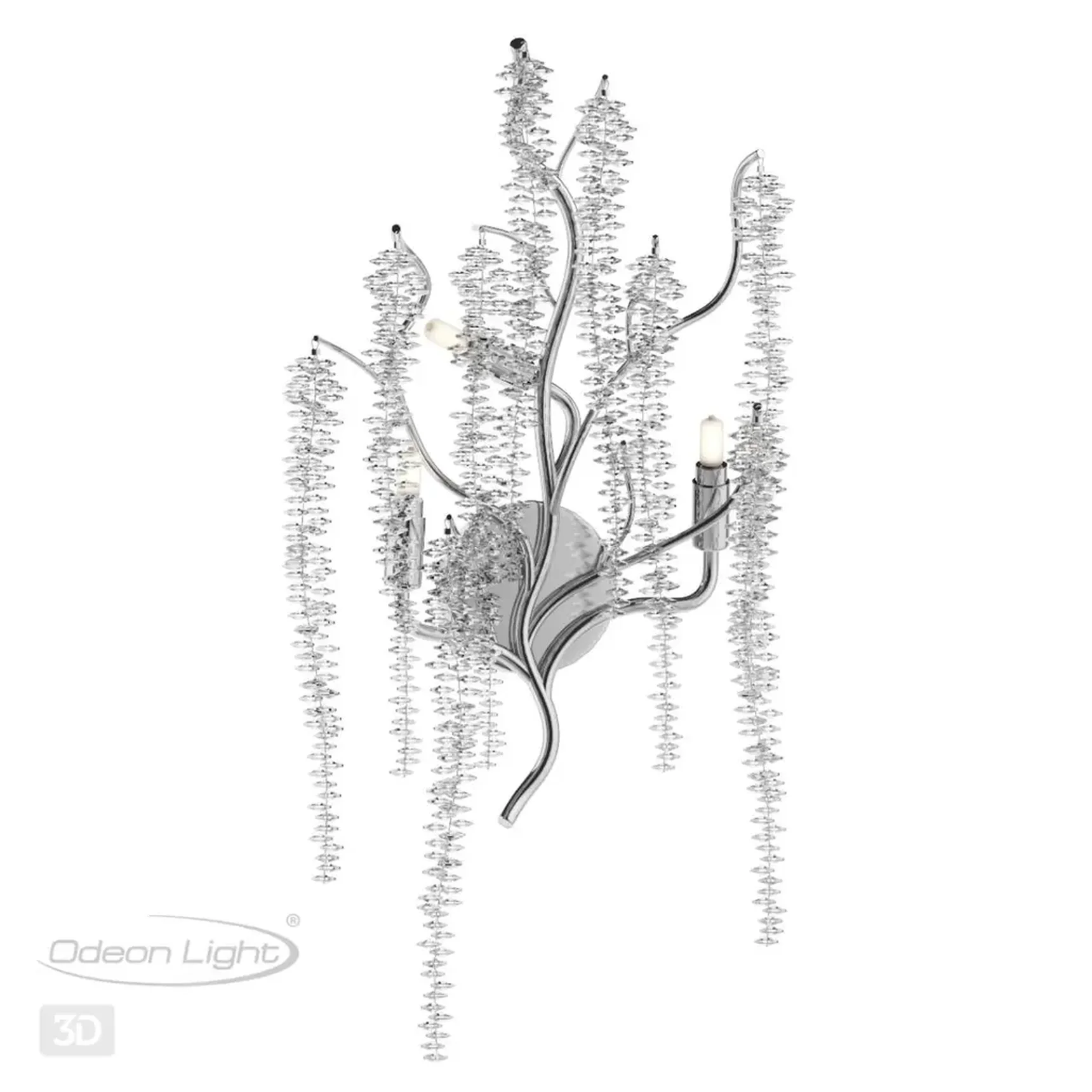 5004/3W HALL ODL23 637 серебристый/прозрачный металл/хрусталь Бра G9 3*40W BANCHE