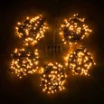 Комплект 5 Желтых Нитей по 20м с Мерцанием, 1000 LED, Провод Черный ПВХ, IP54