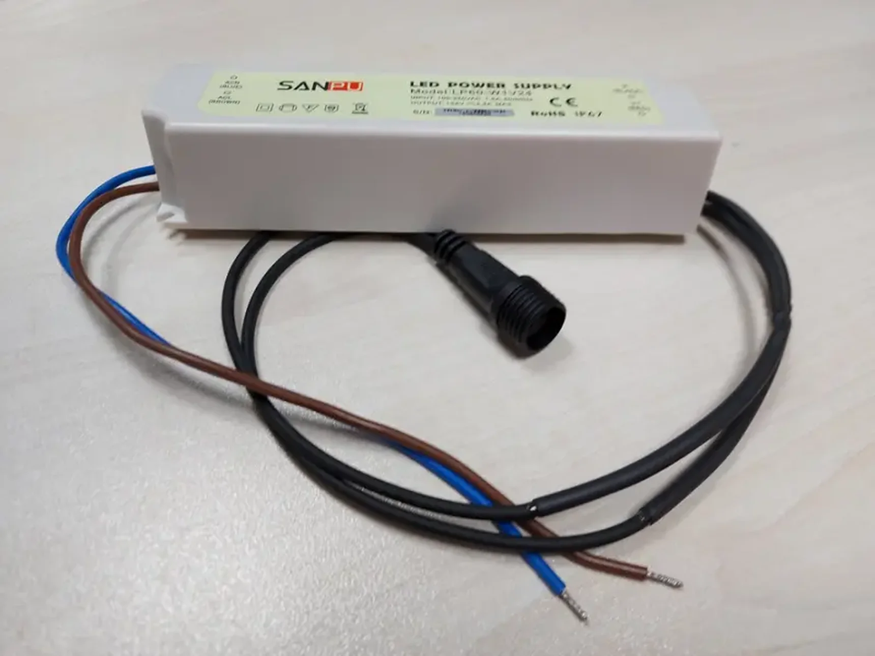 БП 60Вт, 24V для гирлянд и бахром 24V LED-PLR/PLS/RPLR-160 (НОВЫЙ КОННЕКТОР) пластик