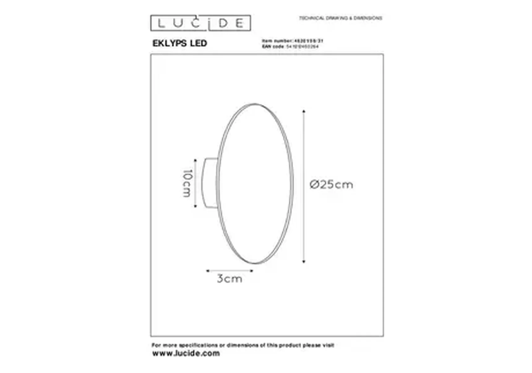 Настенный светодиодный светильник Lucide Eklyps Led 46201/08/31