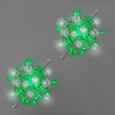 Светодиодная гирлянда INOXHUB Нить 10м, 100 LED, соединяемая, с мерцанием, 220В, IP65, белый резиновый провод 2.3мм, ЗЕЛЁНАЯ