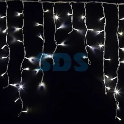 Гирлянда Айсикл (бахрома) светодиодный, 5,6 х 0,9 м, белый провод КАУЧУК, 230 В, диоды белые, 240 LED NEON-NIGHT