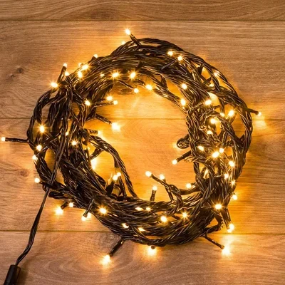 Гирлянда Твинкл Лайт 20 м, черный ПВХ, 200 диодов, цвет теплый белый