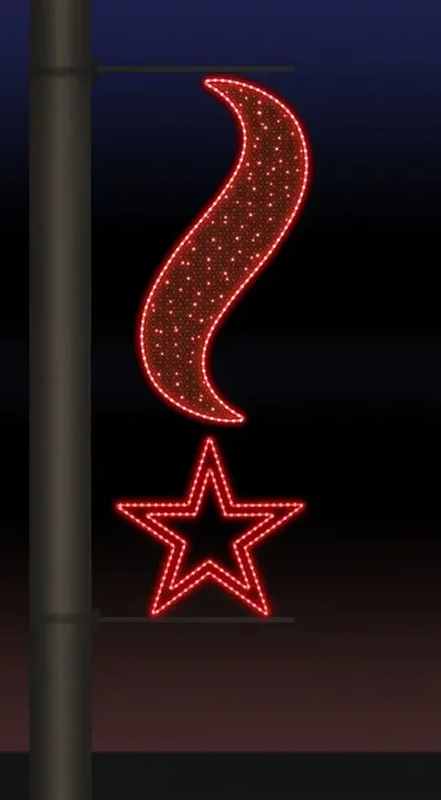 Светодиодная консоль на металлокаркасе ко Дню победы тип 9-8, 220 В, RL-KN-9-8-R-dR (Красный с заполнением)