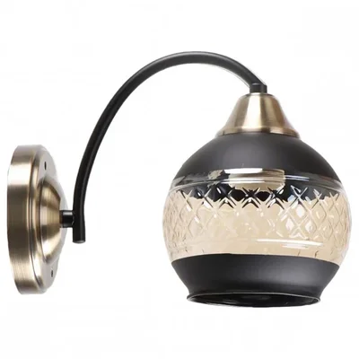 Бра настенное, 1*Е27, черный+бронза MD.51851-1-W-BK+AB