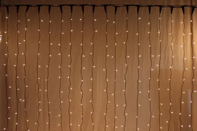 Светодиодный занавес PL-5725-6M-240V-C/BL чёрный провод/прозрачные лампы, 100481