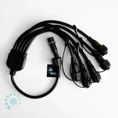 Разветвитель-тюльпан универсальный 0.5 м, 2-х проводной, 5 лучей, черный RL-SC2/5Y-B