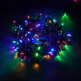CL34 Гирлянда линейная, 100 LED мульти, с эффектом стробов, 10 м +1.5м черный шнур, IP65