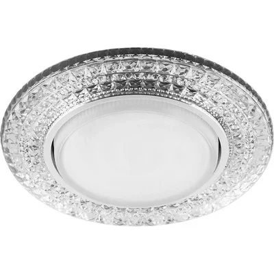 Светильник встраиваемый со светодиодной подсветкой 20LED*2835 SMD 4000K, 15W GX53, без лампы, прозрачный, хром, CD4020 с драйвером в комплекте