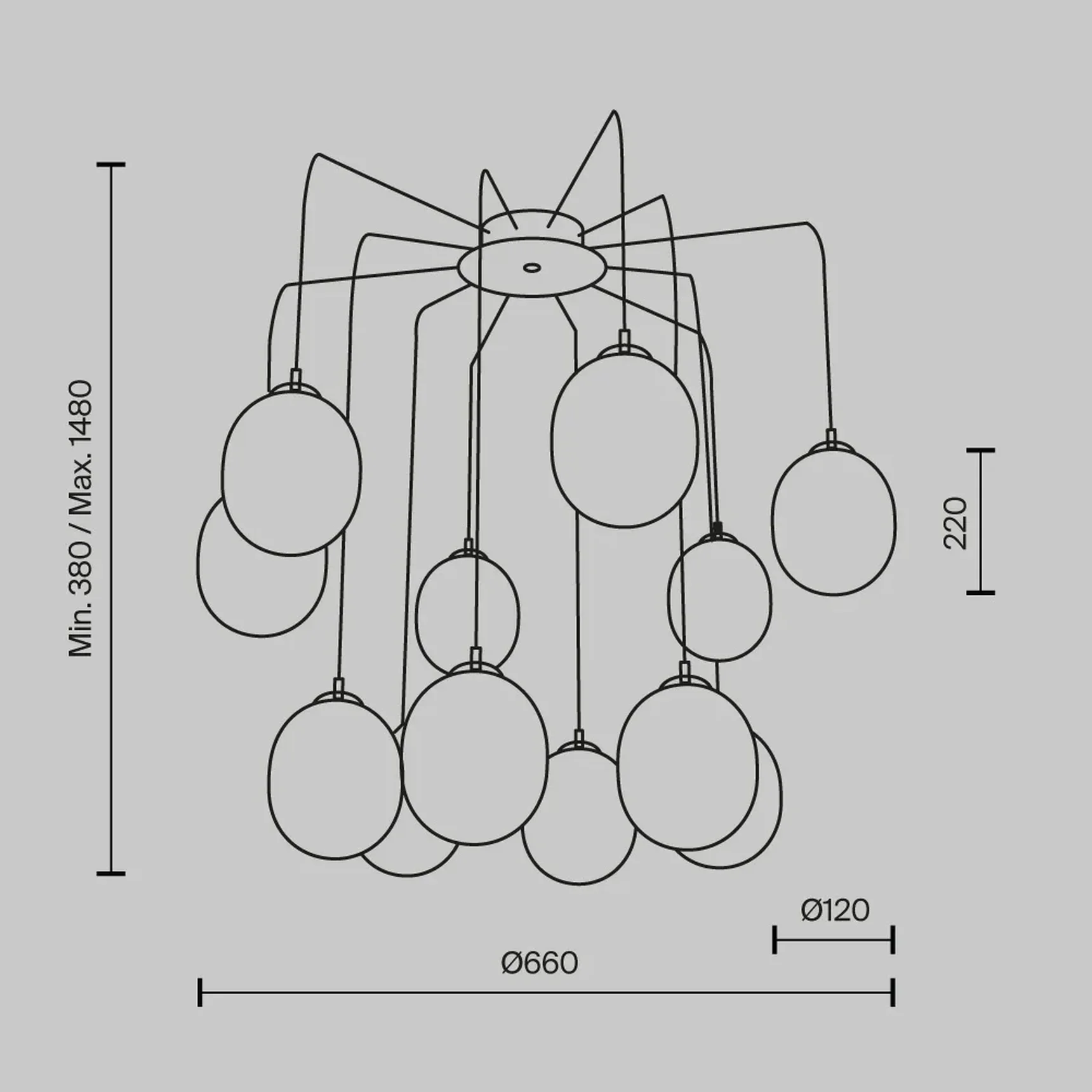Подвесной светильник Branch G9х12, MOD176PL-12G