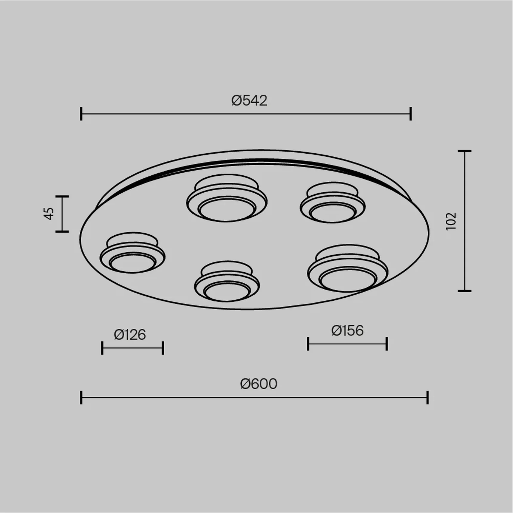 Потолочный светильник Pharao 3000К 56Вт, MOD361CL-L58BS3K