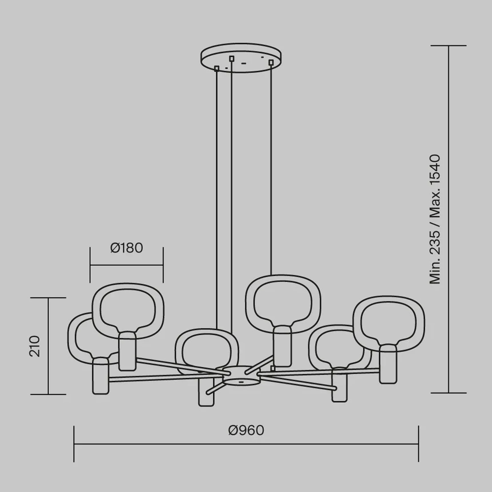 Подвесной светильник Vision E14х6 MOD411PL-06G