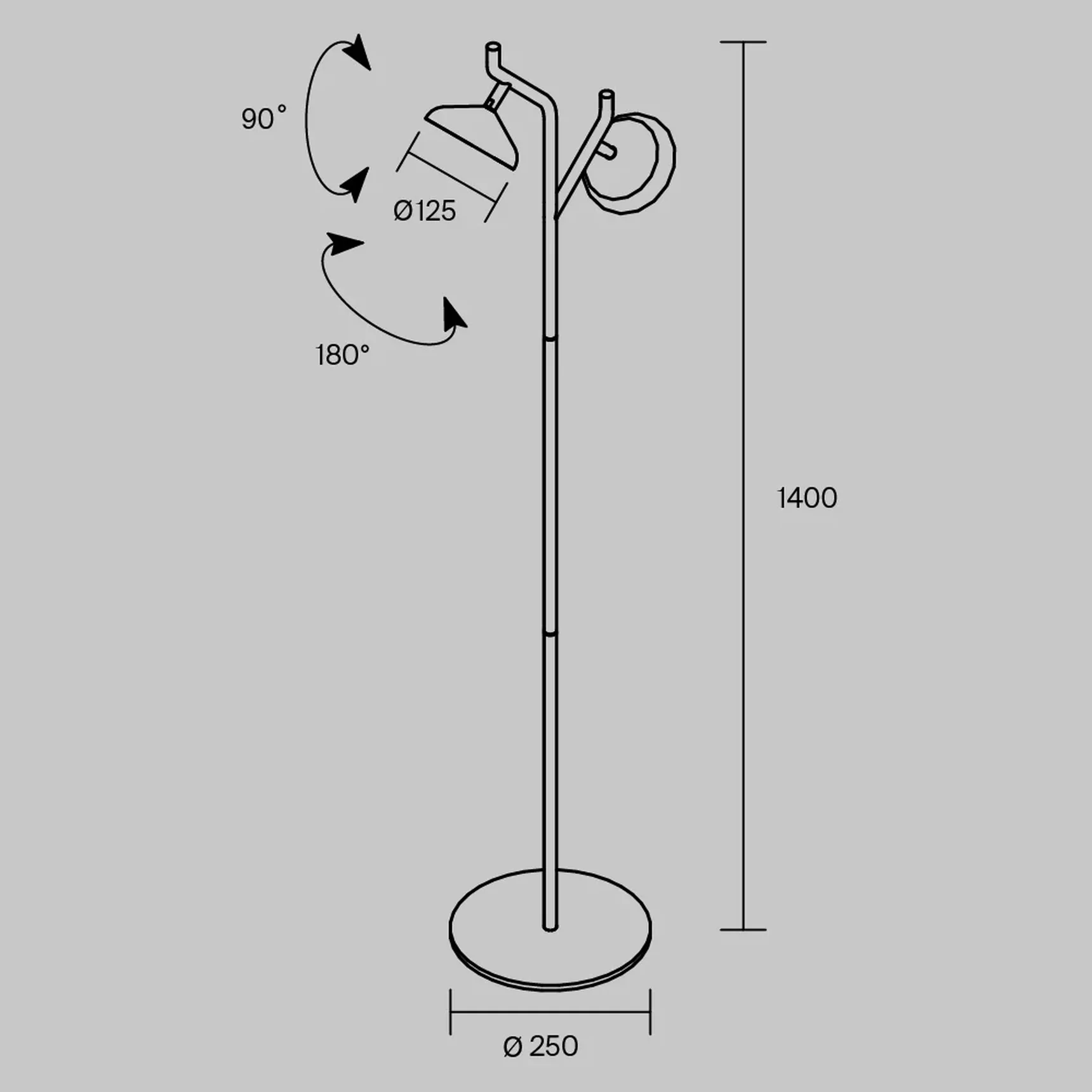 Напольный светильник (торшер) Vita 3000К 18Вт, MOD451FL-L16B3K