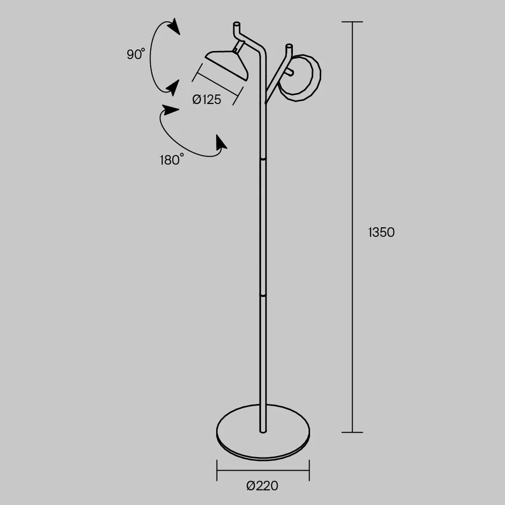 Напольный светильник (торшер) Vita 3000К 9Вт, MOD451FL-L8B3K