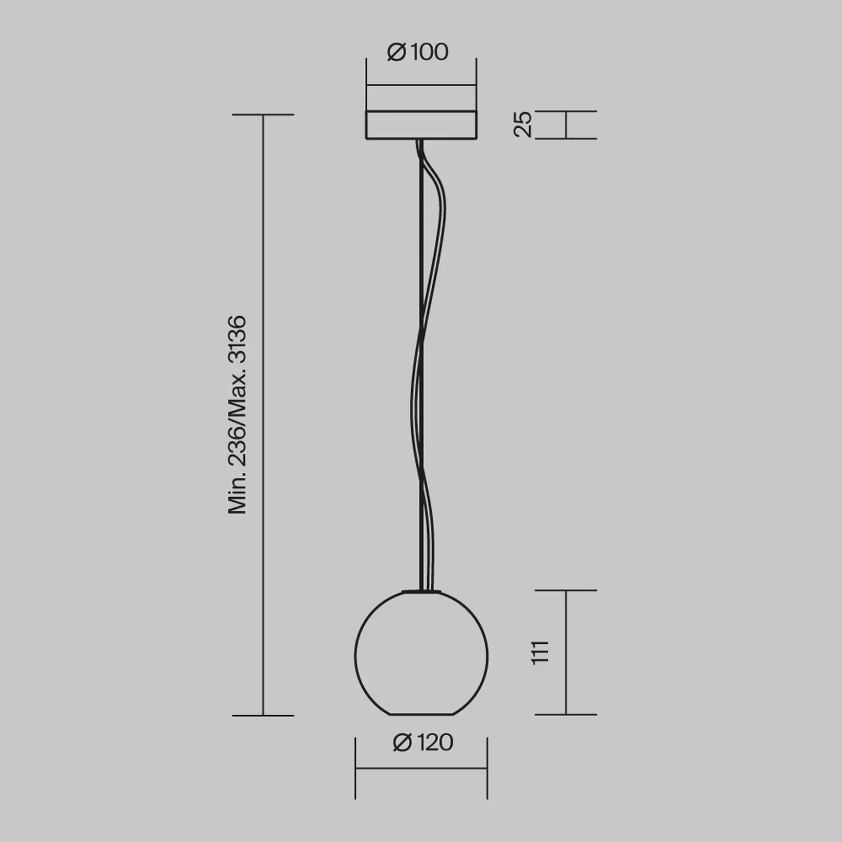 Подвесной светильник Basic Texture GU10х1, MOD461PL-01GR