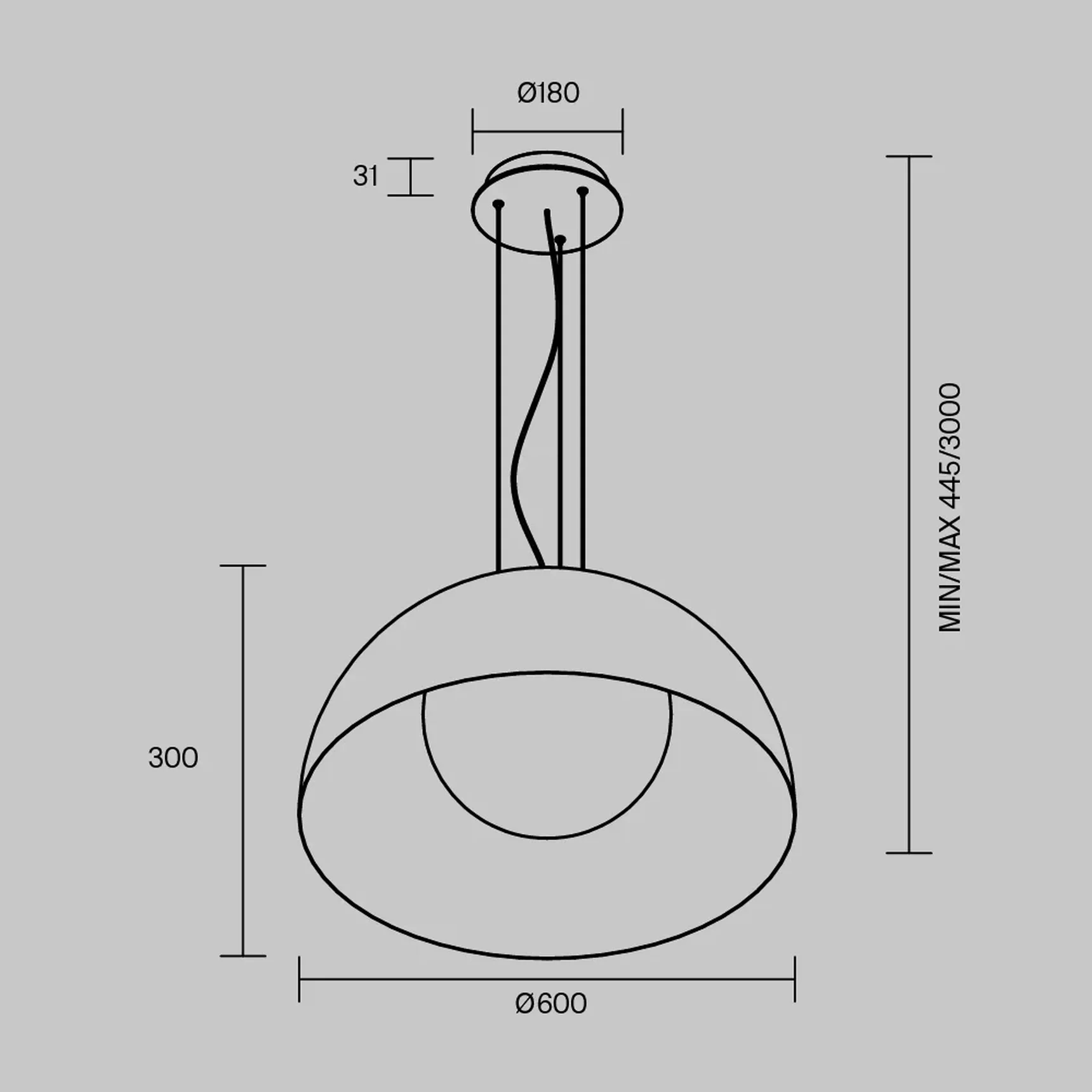 Подвесной светильник Batten 3000К 33Вт, MOD472PL-L33B3K