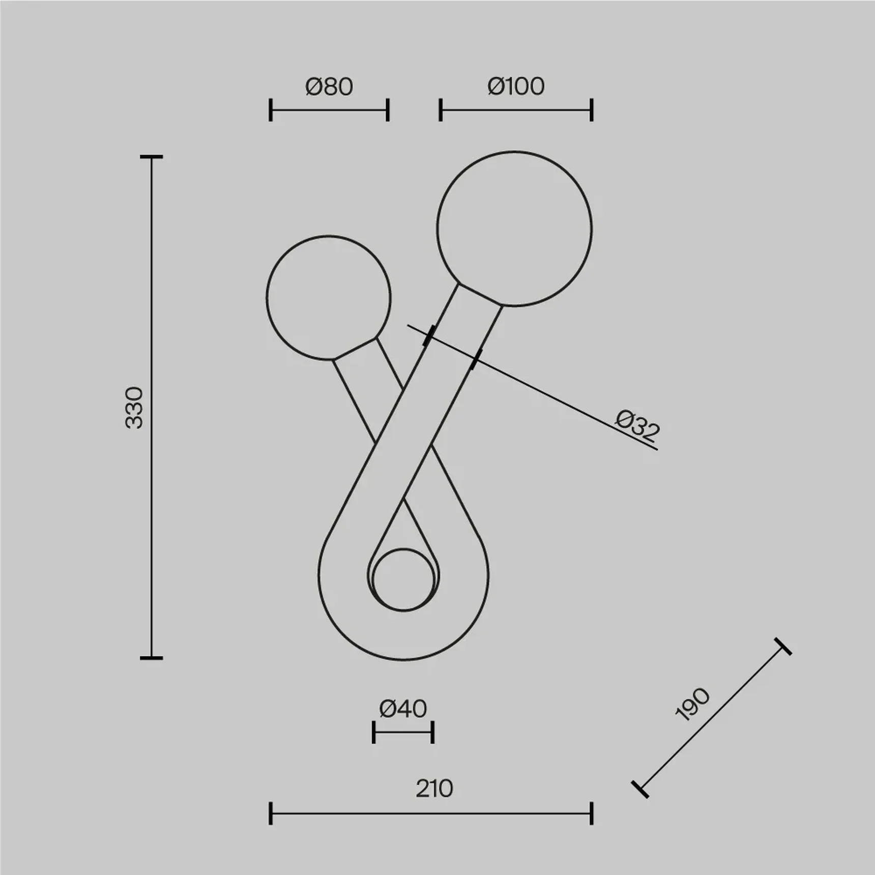 Настенный светильник (бра) Vortex G9х2, MOD476WL-02BS