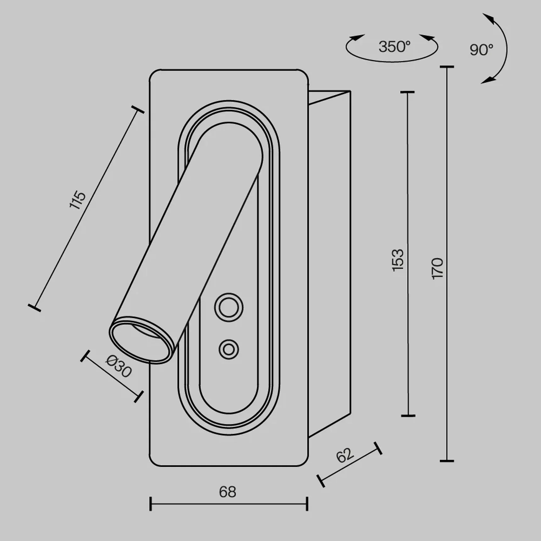 Настенный светильник (бра) Axiom 3000К 3Вт, MOD495WL-L3B3K