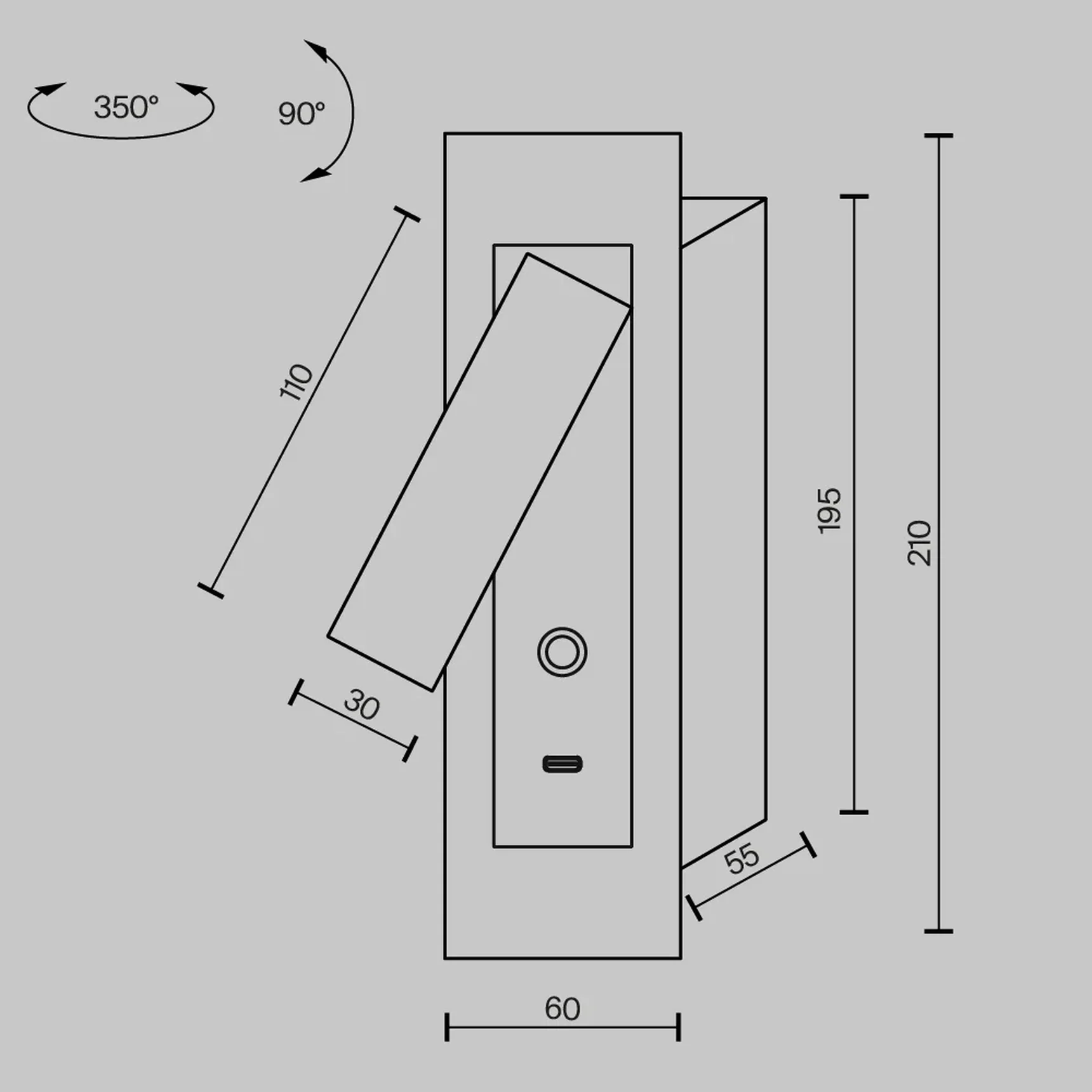 Настенный светильник (бра) Axiom 3000К 3Вт, MOD495WL-L3B3K1