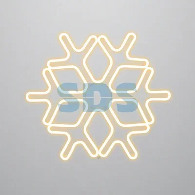 Фигура «Снежинка» из гибкого неона, 60х60 см, цвет свечения теплый белый NEON-NIGHT