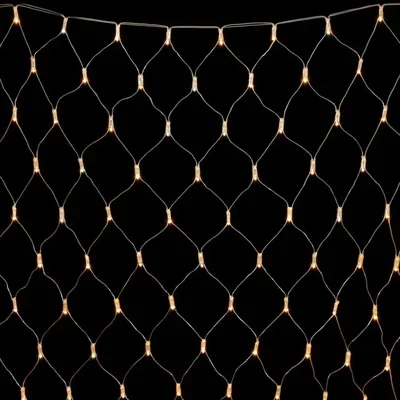Светодиодная Сеть с Колпачком 2 x 3 м Тепло-Белая 220В, 384 LED, Провод Прозрачный ПВХ, IP65