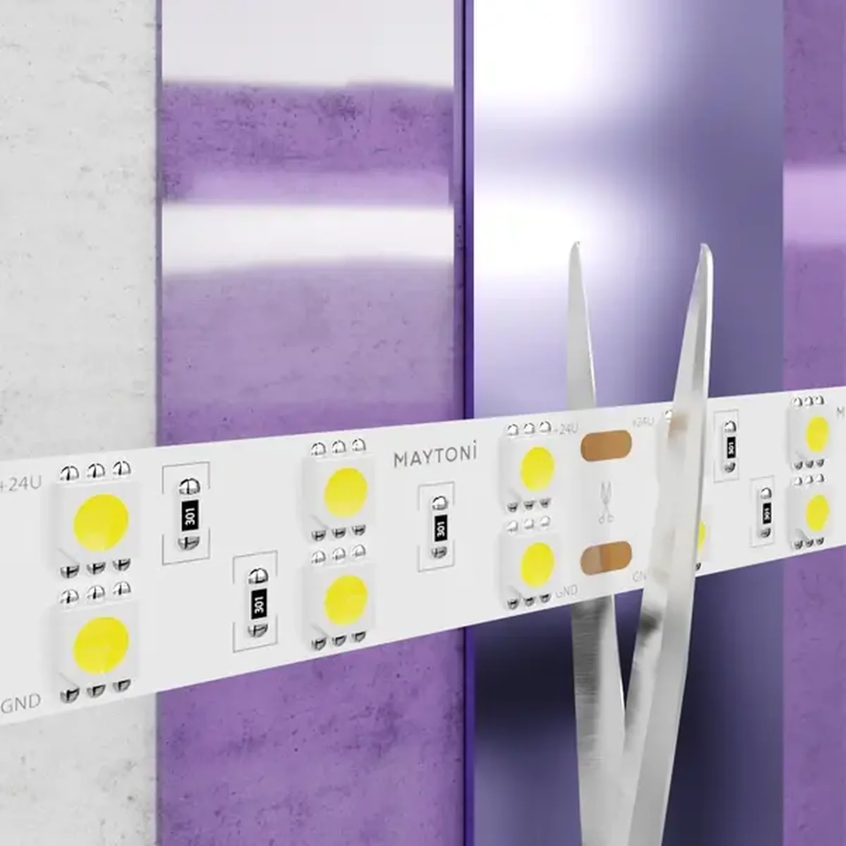 Светодиодная лента 24В 5050 28,8Вт/м 6000K 5м IP20 15мм, 20036