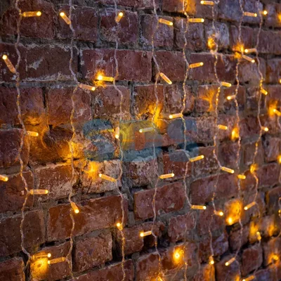 Гирлянда Светодиодный Дождь 2х1,5м, постоянное свечение, Прозрачный провод, 230 В, диоды ЖЁЛТЫЕ, 192 LED