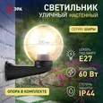 НБУ 01-60-205 ЭРА Светильник садово-парковый, шар дымчатый с настенным крепежом D=200 mm, Е27 (2/60) Б0048082