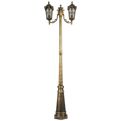 Светильник садово-парковый, 2*60W 230V E27 черное золото, PL109