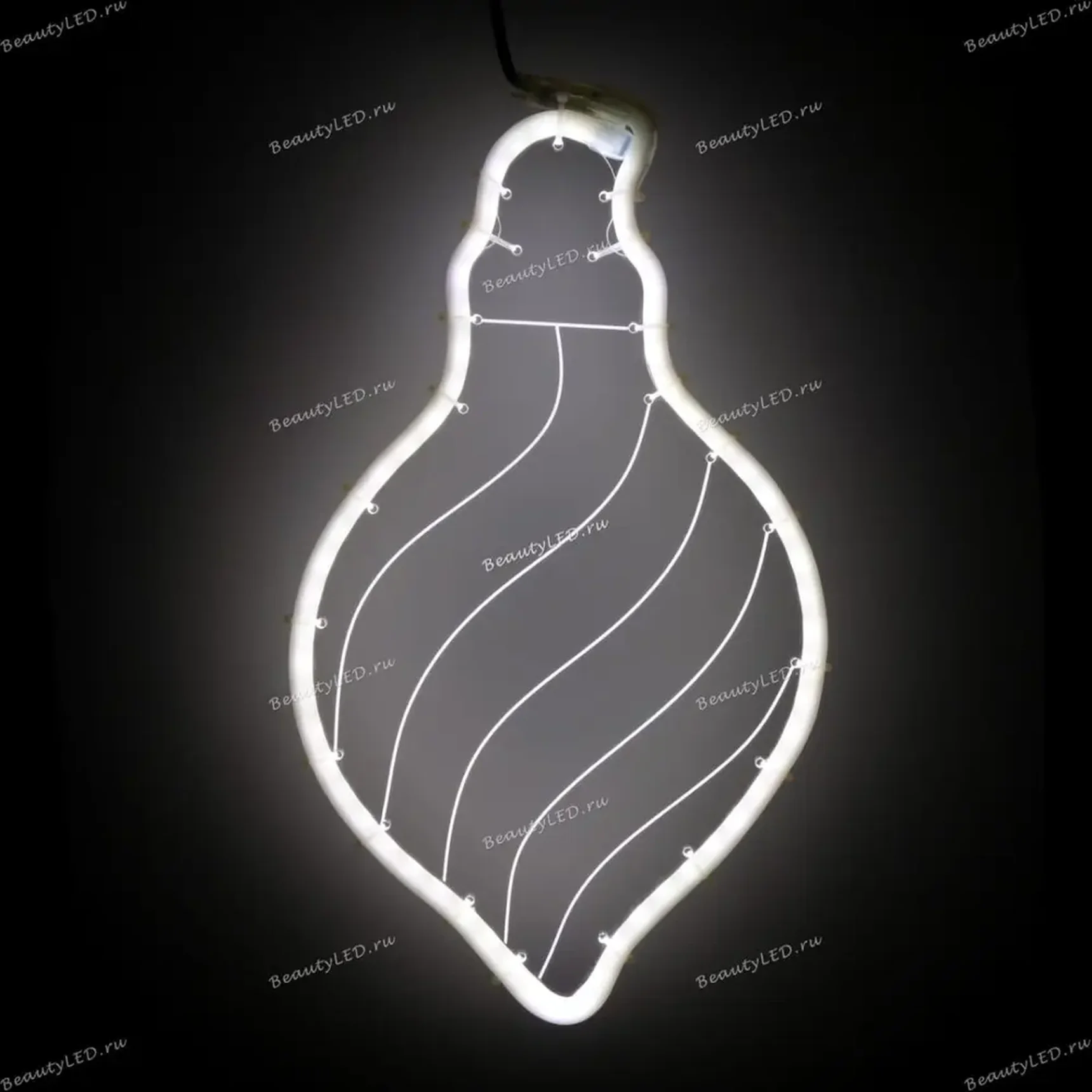 Светодиодная Фигура Шар 24 x 42 см Белая, Гибкий Неон и Акрилайт, IP54