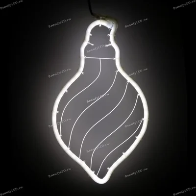 Светодиодная Фигура Шар 24 x 42 см Белая, Гибкий Неон и Акрилайт, IP54