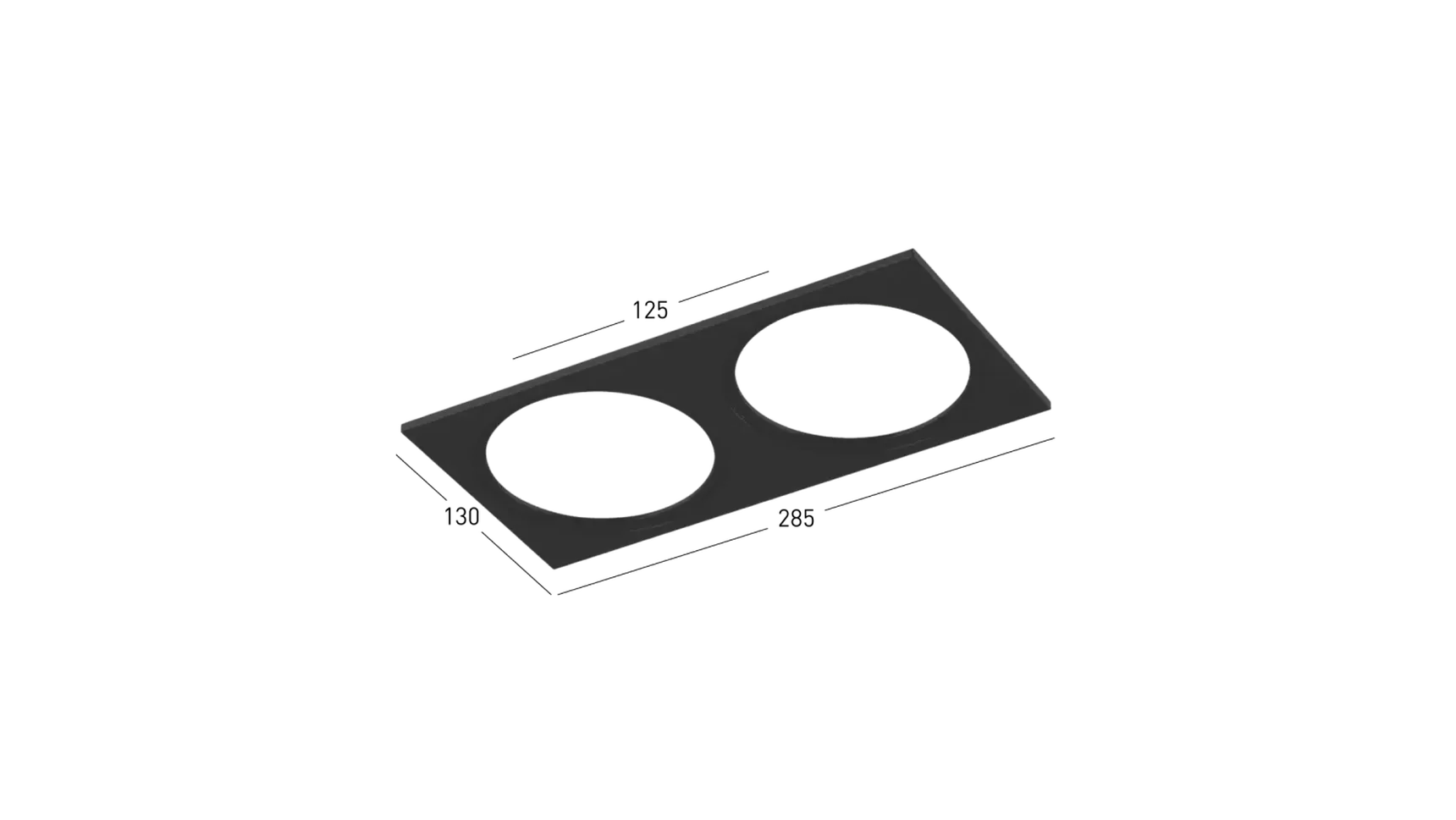 Рамка двойная для серии COMBO 1 квадратная, черная, COMBO-1S2-BL