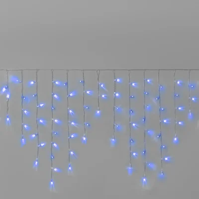 Гирлянда Бахрома INOXHUB 3х0.9м, 144 LED, 220В, IP65, прозрачный провод, СИНЯЯ