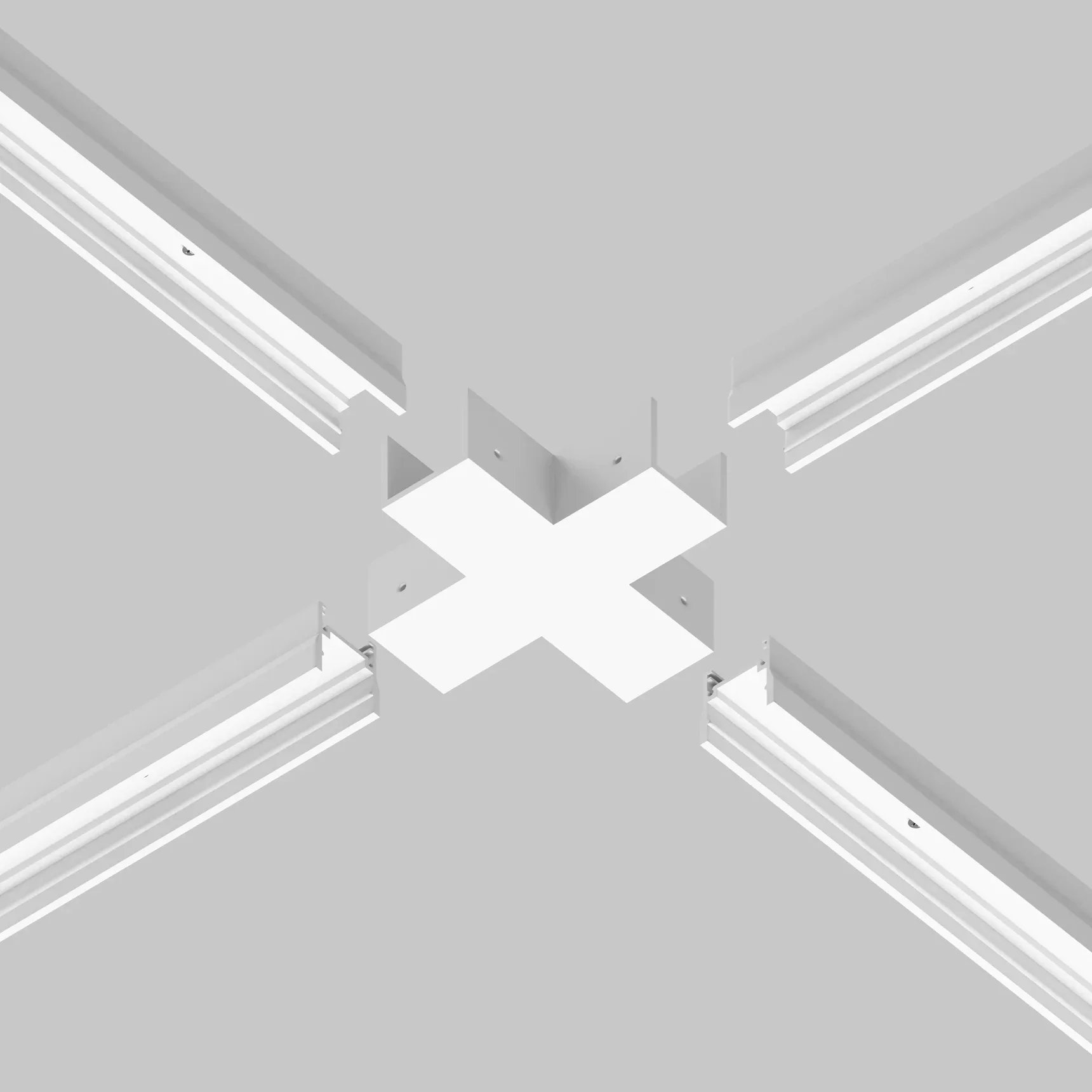 Коннектор X-образный для профиля Elasity IP, O-TR001-CC-W