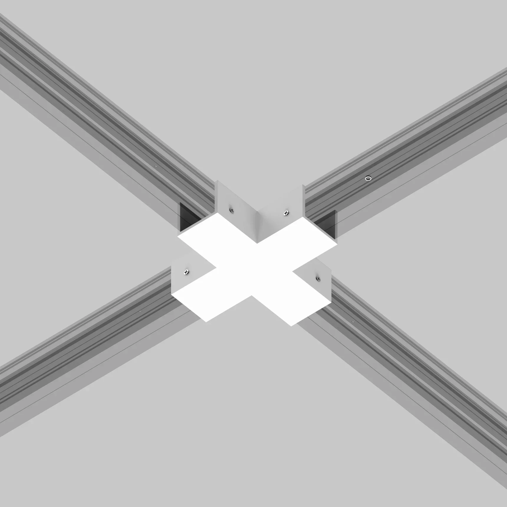 Коннектор X-образный для профиля Elasity IP, O-TR001-CC-W