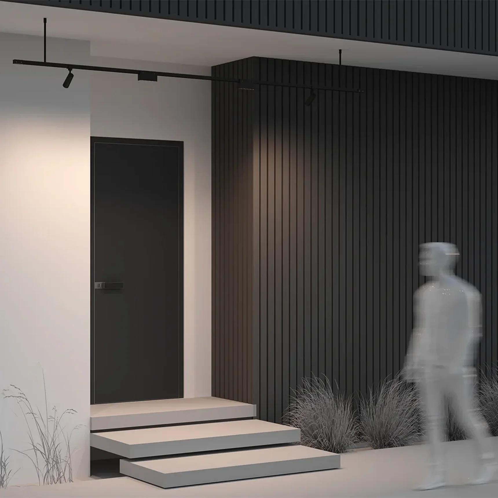 Жесткий подвес для уличной трековой системы Elasity IP, O-TR001-HL-B300