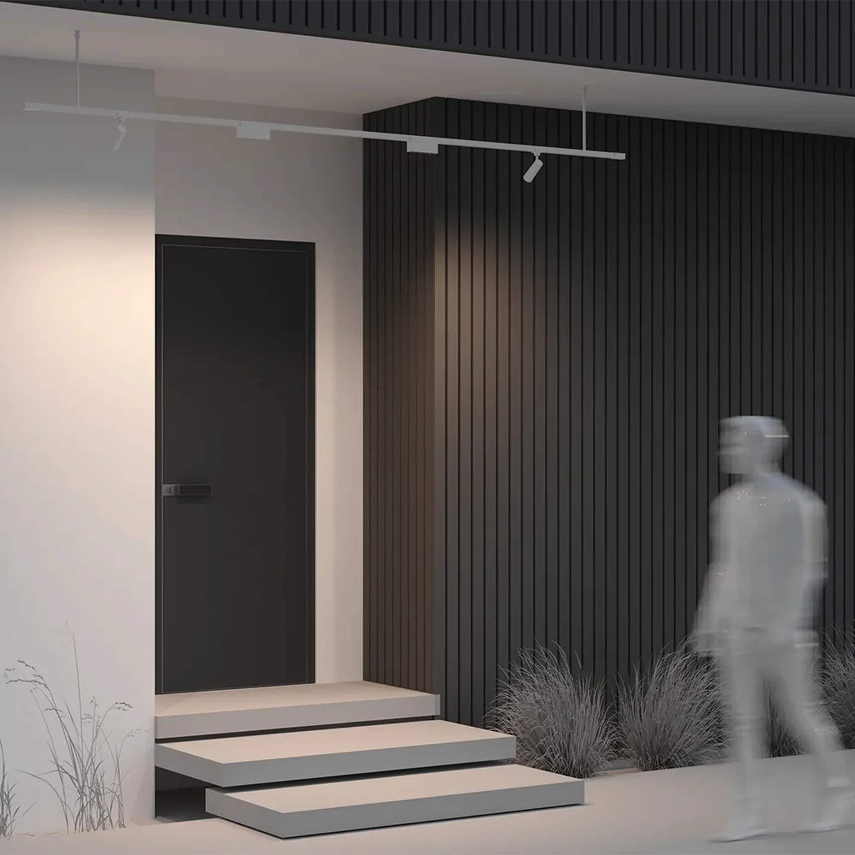 Жесткий подвес для уличной трековой системы Elasity IP, O-TR001-HL-W300