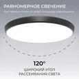 O18-156 Светильник светодиодный накладной, 72Вт, 230В/50Гц, 5760лм, 4000К, IP20, 460х55мм, круг, чёрный,монтажная платформа в комплекте