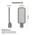 O29-01 Светильник светодиодный, уличный, консольный 50Вт, 180-265/50Гц, 5000лм, 5000К, IP66, КСС Ш, D60мм, серый