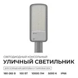 O29-02 Светильник светодиодный, уличный, консольный 100Вт, 180-265/50Гц, 10000лм, 5000К, IP66, КСС Ш, D60мм, серый