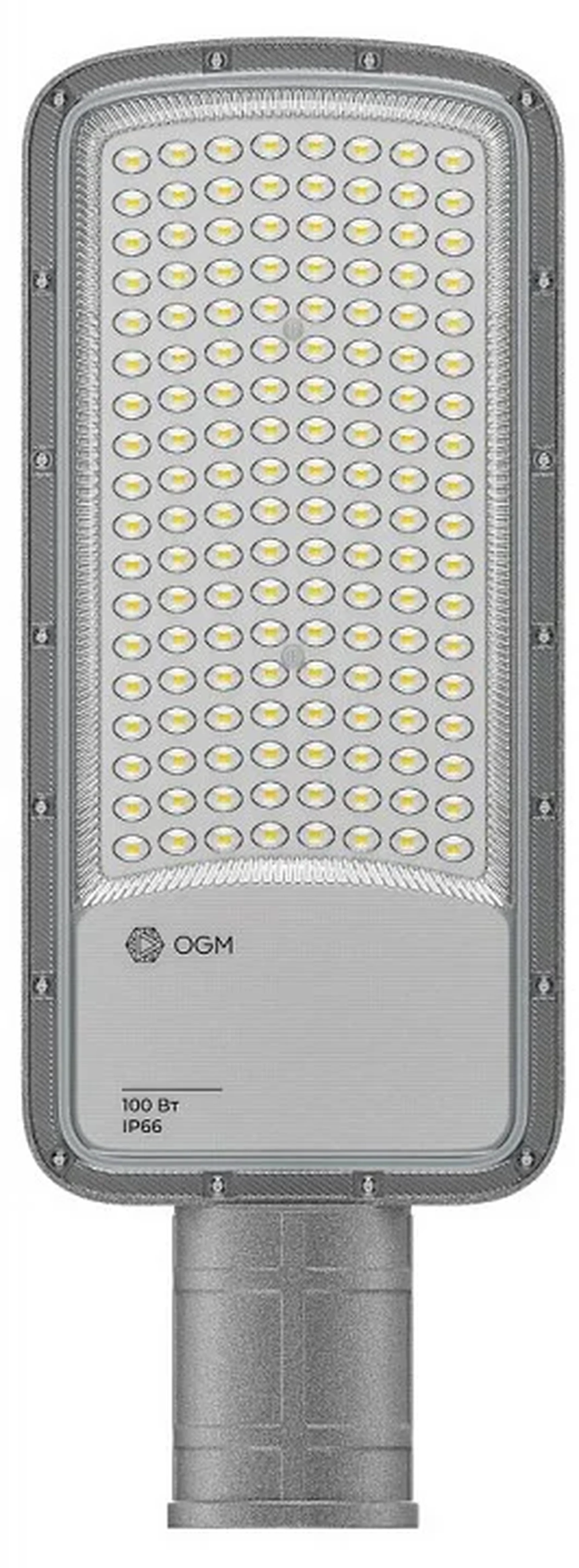 O29-02 Светильник светодиодный, уличный, консольный 100Вт, 180-265/50Гц, 10000лм, 5000К, IP66, КСС Ш, D60мм, серый