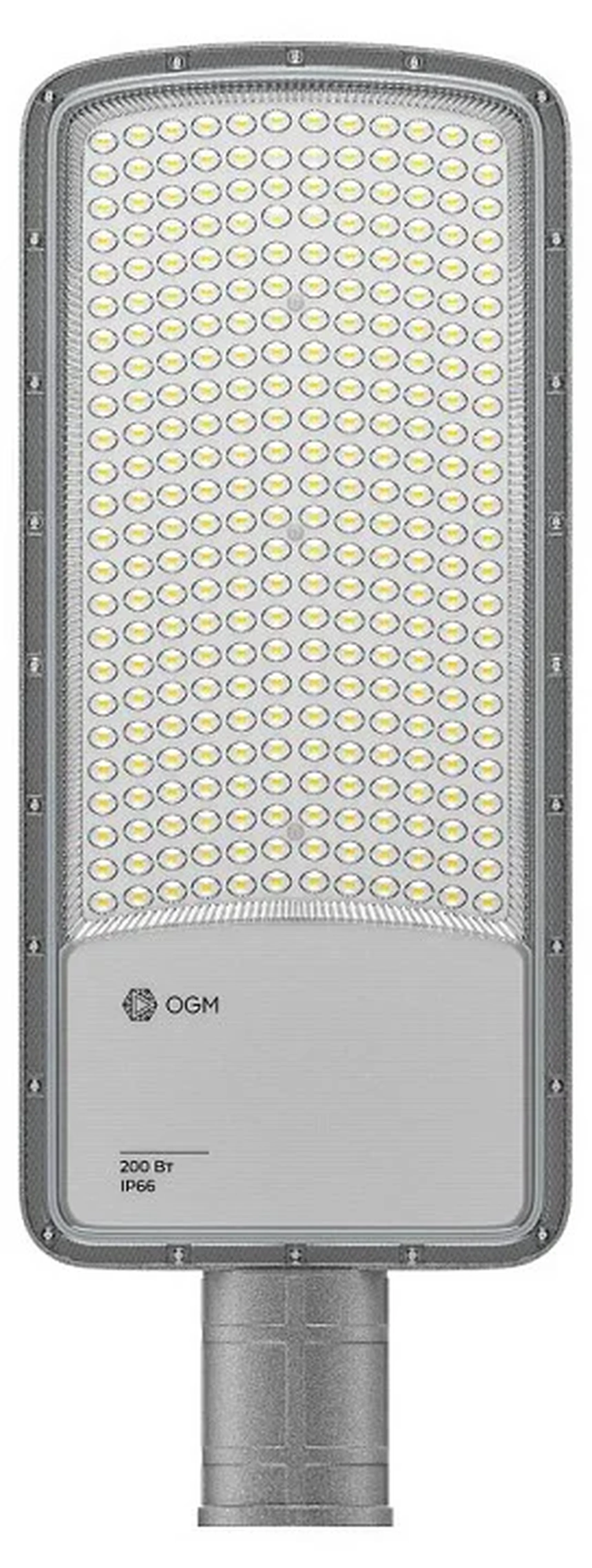 O29-04 Светильник светодиодный, уличный, консольный 200Вт, 180-265/50Гц, 20000лм, 5000К, IP66, КСС Ш, D60мм, серый