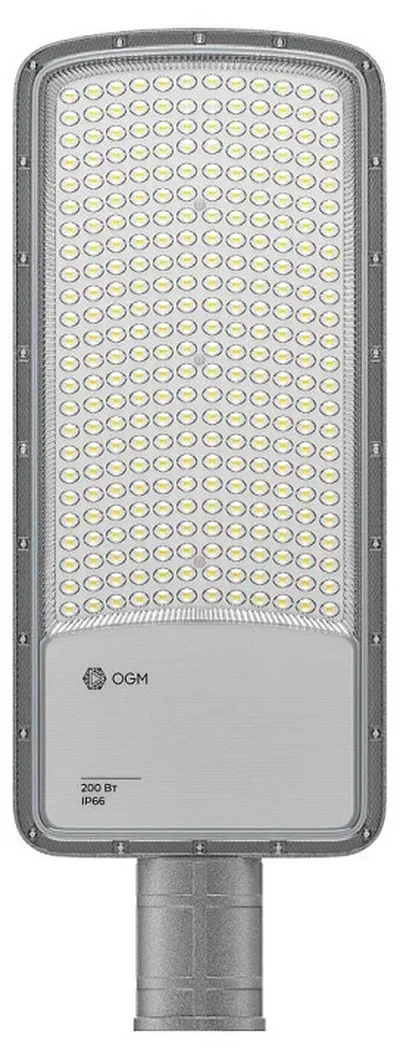 O29-04 Светильник светодиодный, уличный, консольный 200Вт, 180-265/50Гц, 20000лм, 5000К, IP66, КСС Ш, D60мм, серый